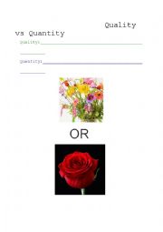 English Worksheet: Quantity vs Quality