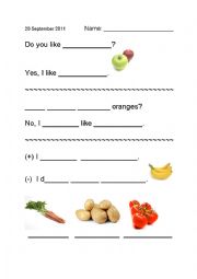 English Worksheet: Do you like ______?