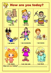 English Worksheet: How Are You Today? #1