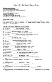 English Worksheet: Future Tense