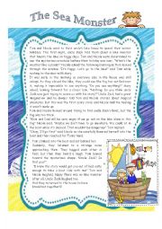 English Worksheet: THE LAKE MONSTER