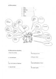 English Worksheet: Make questions using wh-questions and do