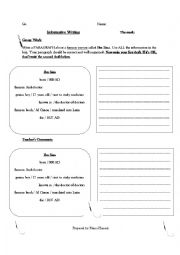 English Worksheet: Informative Writing