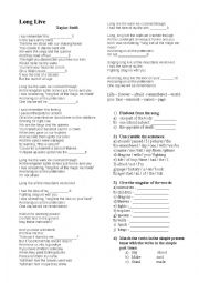 English Worksheet: long live - song