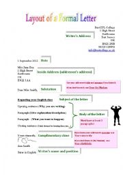 English Worksheet: Typical Layout of a Formal Letter