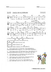 English Worksheet: Song: Once an Austrian