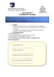 English Worksheet: test simple past