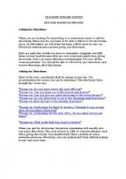 English Worksheet: Directions - traveling tips