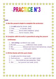 English Worksheet: LETS  PRACTICE GRAMMAR!