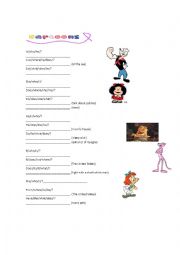 English Worksheet: Cartoons Unscrambling