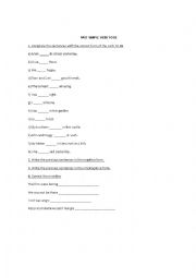 Past TO BE worksheet for 1st time you introduce the tense