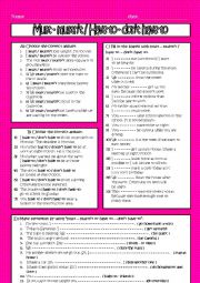 English Worksheet: must/ mustnt-- have/ dont have