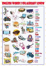 English Worksheet: English Words You Already Know