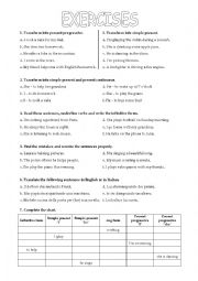 English Worksheet: Simple Present and Present Continuos