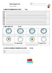 short test on numbers & time