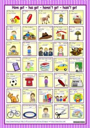 English Worksheet: Have got_fill in* with 35 pictures and sentences * with key * elementary