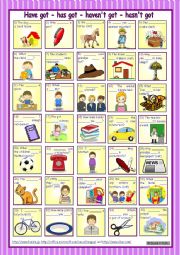 Have got_fill in* with 35 pictures and sentences * with key * elementary