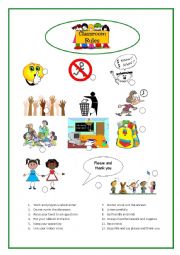 English Worksheet: School rules and social behaviour