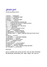 English Worksheet: Simple Past