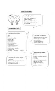 English Worksheet: Expressing opinions