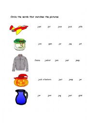 English Worksheet: consonant j