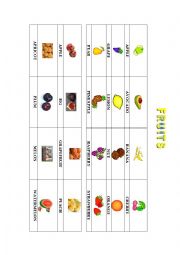 English Worksheet: FRUITS