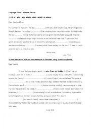 English Worksheet: Relative Clauses