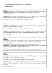 English Worksheet: role play for reception