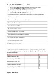 English Worksheet: Hobbies: adverbs of frequency