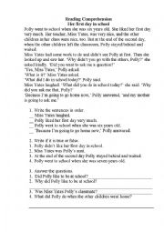 English Worksheet: Reading Comprehension