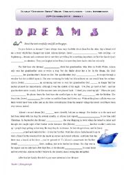 English Worksheet: Dreams