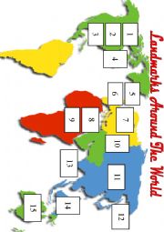 Landmarks Around The World (Cut And Paste Worksheet)