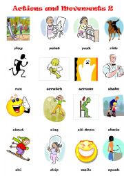 English Worksheet: ACTIONS & MOVEMENTS PICTIONARY 2