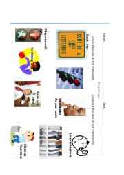 English Worksheet: Classroom and Community Laws and Rules