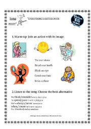 English Worksheet: Song 