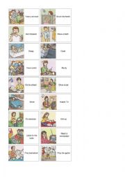 English Worksheet: Daily activities (routine) domino