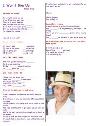 English Worksheet: Having fun with music : Song : 