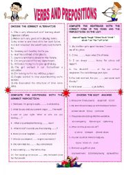 English Worksheet: VERBS AND PREPOSITIONS