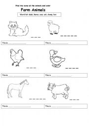 English Worksheet: farm animals