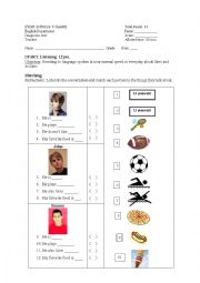 English Worksheet: Diagnostic Test