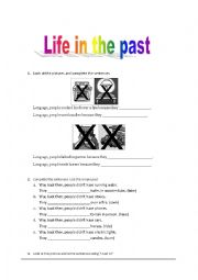 English Worksheet: Life in the past