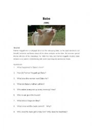 English Worksheet: Movie Questions - Babe (1995)