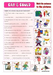 English Worksheet: MODAL VERBS: CAN, COULD