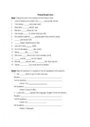 English Worksheet: Simple Present