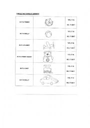 English Worksheet: Verb to be-Toys