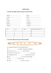 English Worksheet: THE PAST SIMPLE