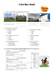 English Worksheet: Phineas e Ferb - A Hard Days Knight 1/2