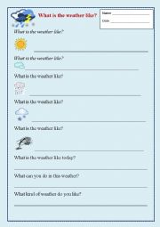 English Worksheet: Weather 2/2