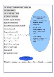 English Worksheet: connectives