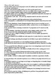 English Worksheet: very strong revision on vocabulary&Grammar